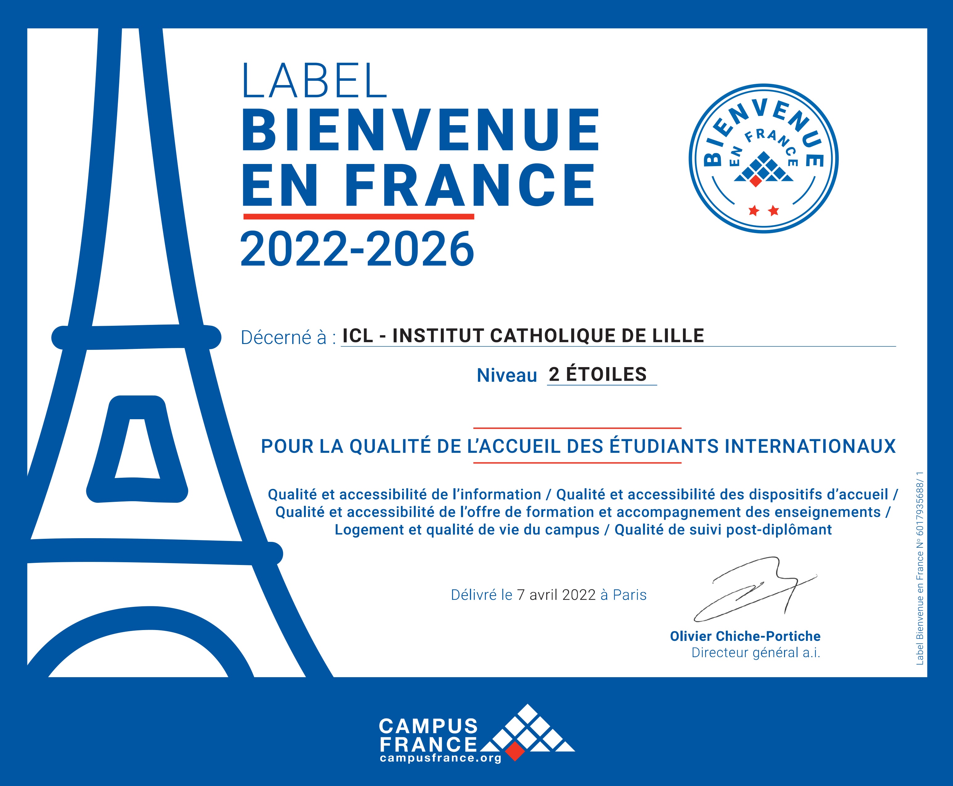 Label Bienvenue en France